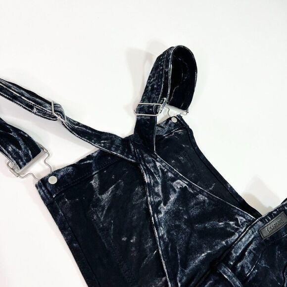 BlankNYC Pants Bibs Womens 27 Black Adjustable Strap Button One-Piece Dungaree - Picture 6 of 10